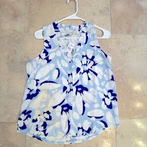 LOFT Blue and White Sleeveless blouse- NWT